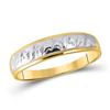 Image 3 : His Hers Diamond Solitaire Matching Wedding Set 1/20 Cttw 10kt Yellow Gold