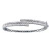 Image 1 : Baguette Diamond Bypass Bangle Bracelet 1-1/2 Cttw 14kt White Gold