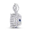 Image 2 : Diamond Square Cluster Pendant 1/2 Cttw 14kt White Gold