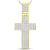 Image 1 : Mens Diamond Cross Charm Pendant 1/4 Cttw 10kt Yellow Gold