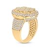 Image 4 : Mens Diamond Oval Statement Cluster Ring 2-3/4 Cttw 10kt Yellow Gold