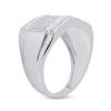 Image 3 : Mens Diamond Cluster Ring 1/2 Cttw 10kt White Gold