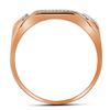 Image 2 : Mens Diamond Rectangle Cluster Ring 1/2 Cttw 10kt Rose Gold