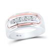 Image 1 : Mens Diamond Faceted Single Row Band Ring 3/4 Cttw 14kt Two-tone Gold