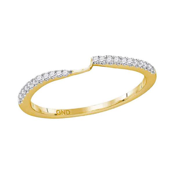 Diamond 2-stone Wedding Band 1/8 Cttw 14kt Yellow Gold