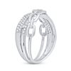 Image 4 : Diamond Chain Link Crossover Band Ring 1/5 Cttw 10kt White Gold