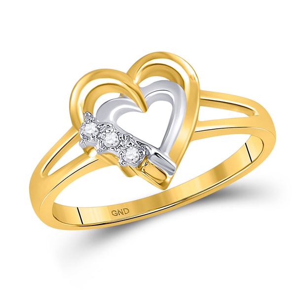 Diamond Double Heart Ring .03 Cttw 10kt Yellow Gold