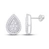 Image 1 : Diamond Teardrop Earrings 1/3 Cttw 10kt White Gold