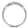 Image 4 : His Hers Diamond Square Matching Wedding Set 1/3 Cttw 10kt White Gold