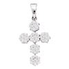 Image 1 : Diamond Cluster Cross Religious Pendant 1/2 Cttw 14kt White Gold