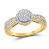 Image 1 : Diamond Circle Cluster Ring 1/5 Cttw 10kt Yellow Gold