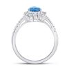 Image 3 : Pear Lab-Created Blue Topaz Solitaire Ring 2 Cttw 10kt White Gold