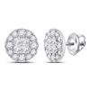 Image 1 : Princess Diamond Cluster Earrings 2 Cttw 14kt White Gold