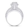 Image 3 : Diamond Marquise-shape Cluster Ring 1-3/4 Cttw 14kt White Gold