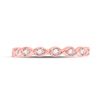 Image 2 : Diamond Twist Stackable Band Ring 1/10 Cttw 14kt Rose Gold