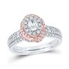 Image 1 : Oval Diamond Bridal Wedding Ring Band Set 1 Cttw 14kt Two-tone Gold