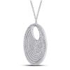 Image 2 : Diamond Circle Pendant 2-3/4 Cttw 14kt White Gold