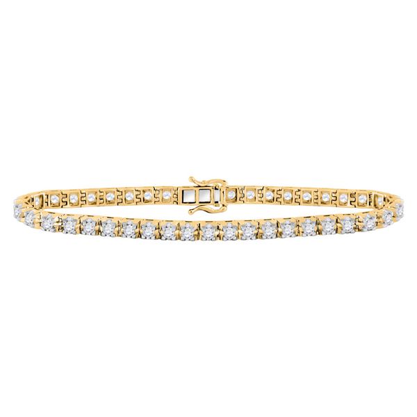 Diamond Studded Tennis Bracelet 7 Cttw 10kt Yellow Gold