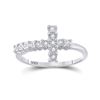 Image 1 : Diamond Cross Ring 1/20 Cttw Sterling Silver