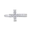 Image 2 : Diamond Cross Ring 1/20 Cttw Sterling Silver