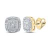 Image 1 : Diamond Cluster Earrings 1/10 Cttw 10kt Yellow Gold