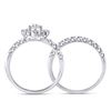 Image 4 : Pear Diamond Milgrain Bridal Wedding Ring Band Set 1-1/3 Cttw 14kt White Gold