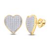 Image 1 : Diamond Heart Cluster Earrings 1/4 Cttw 10kt Yellow Gold