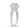 Image 3 : Baguette Diamond Square Cluster Ring 3/4 Cttw 14kt White Gold