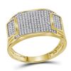 Image 1 : Mens Diamond Rectangle Cluster Ring 1/2 Cttw 10kt Yellow Gold