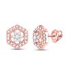 Image 1 : Diamond Geometric Cluster Earrings 3/8 Cttw 14kt Rose Gold