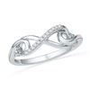 Image 1 : Diamond Infinity Knot Ring 1/20 Cttw 10kt White Gold