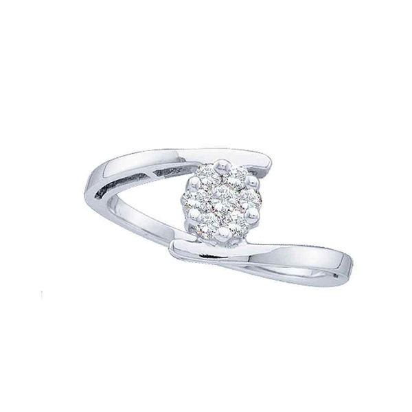 Diamond Cluster Ring 1/4 Cttw 14kt White Gold