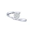 Image 1 : Diamond Cluster Ring 1/4 Cttw 14kt White Gold