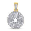 Image 1 : Mens Diamond Bubble O Letter Charm Pendant 7/8 Cttw 10kt Yellow Gold