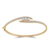 Image 1 : Diamond Cluster Bangle Bracelet 1/2 Cttw 14kt Yellow Gold