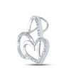 Image 2 : Diamond Heart Pendant 1/6 Cttw 10kt White Gold