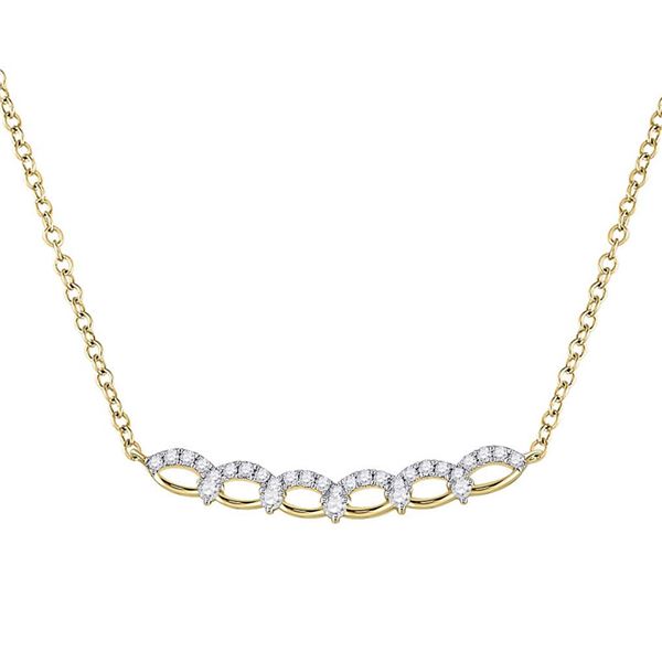 Diamond Bar Necklace 1/3 Cttw 14kt Yellow Gold