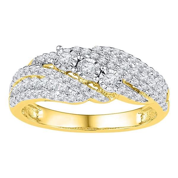 Diamond 3-stone Ring 1/2 Cttw 10kt Yellow Gold