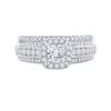 Image 2 : Princess Diamond Bridal Wedding Ring Band Set 1-1/4 Cttw 14kt Two-tone Gold