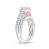 Image 3 : Princess Diamond Bridal Wedding Ring Band Set 1-1/4 Cttw 14kt Two-tone Gold