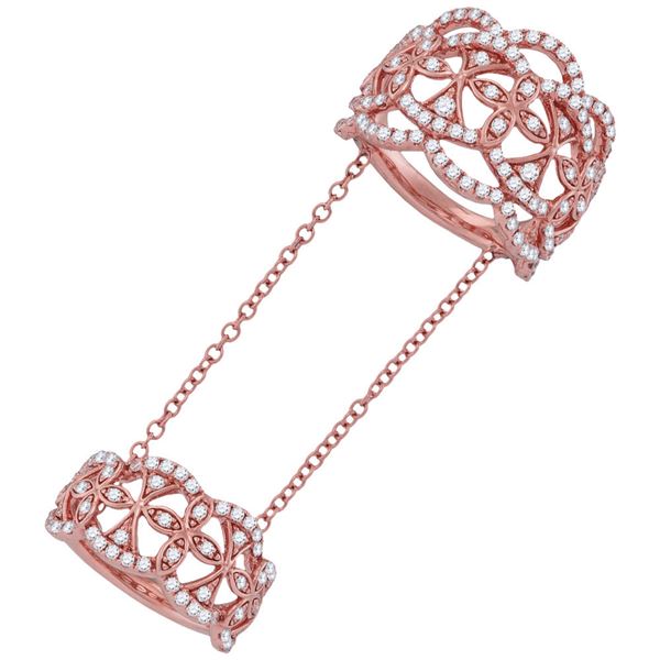 Diamond Knuckle Fashion Ring 1-3/4 Cttw 18kt Rose Gold