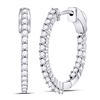 Image 1 : Inside Outside Diamond Hoop Earrings 1 Cttw 10kt White Gold