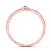 Image 4 : Blue Sapphire Diamond Stackable Band Ring 1/12 Cttw 10kt Rose Gold
