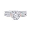 Image 2 : Diamond Bridal Wedding Ring Band Set 1 Cttw 14kt Two-tone Gold