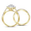 Image 4 : Diamond Bridal Wedding Ring Band Set 1 Cttw 14kt Yellow Gold