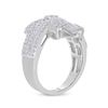 Image 3 : Baguette Diamond Bypass Cluster Fashion Ring 1-1/3 Cttw 14kt White Gold