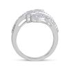 Image 4 : Baguette Diamond Bypass Cluster Fashion Ring 1-1/3 Cttw 14kt White Gold