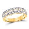 Image 3 : His Hers Diamond Halo Matching Wedding Set 3 Cttw 14kt Yellow Gold