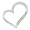 Image 1 : Diamond Heart Outline Pendant 1/20 Cttw 10kt White Gold