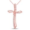 Image 1 : Diamond Cross Pendant 1/4 Cttw 10kt Rose Gold